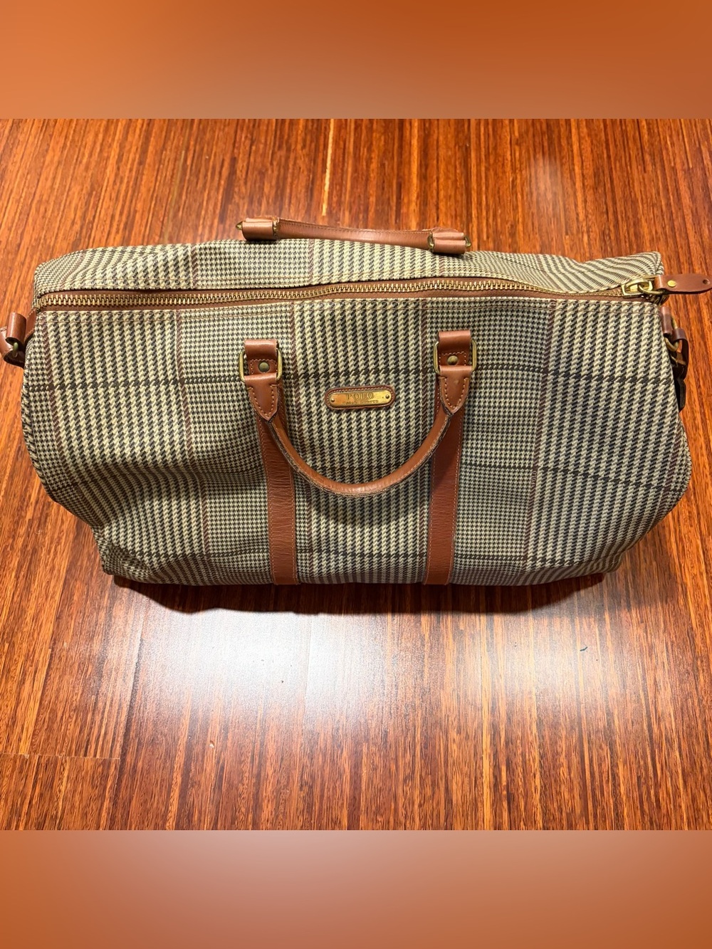 Vintage Polo Ralph Lauren Houndstooth 20" Weekender Duffel Bag